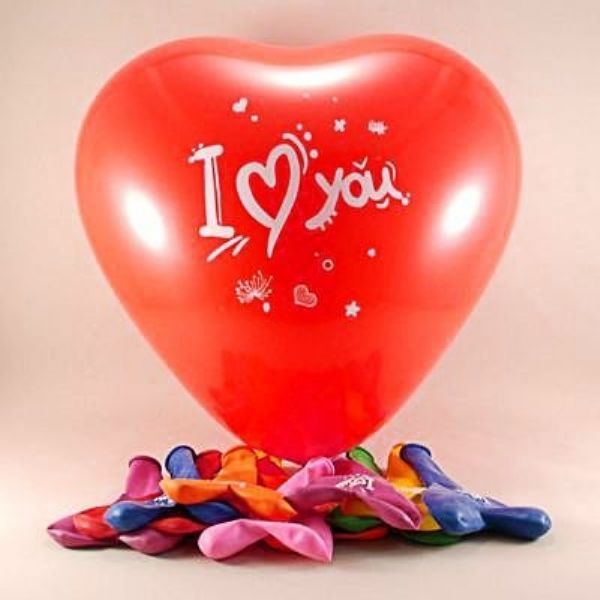 KALPLİ BALON BASKILI ( I LOVE ) (100 ADET) KOLİ ADETİ 50 Lİ PK KALPLİ